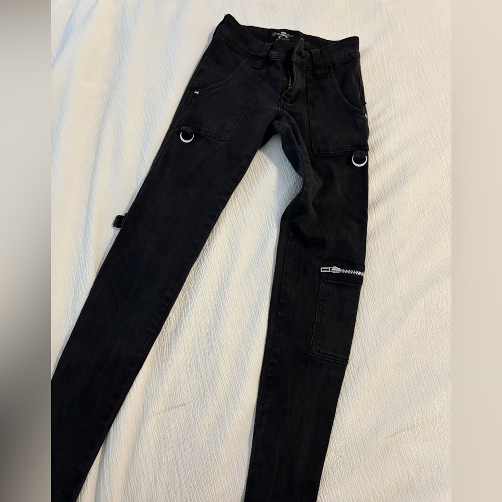 Royal Bones by Tripp NYC pants with hardware for chains/ straps